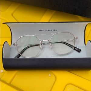 Warby Parker Silver Geometric Glasses